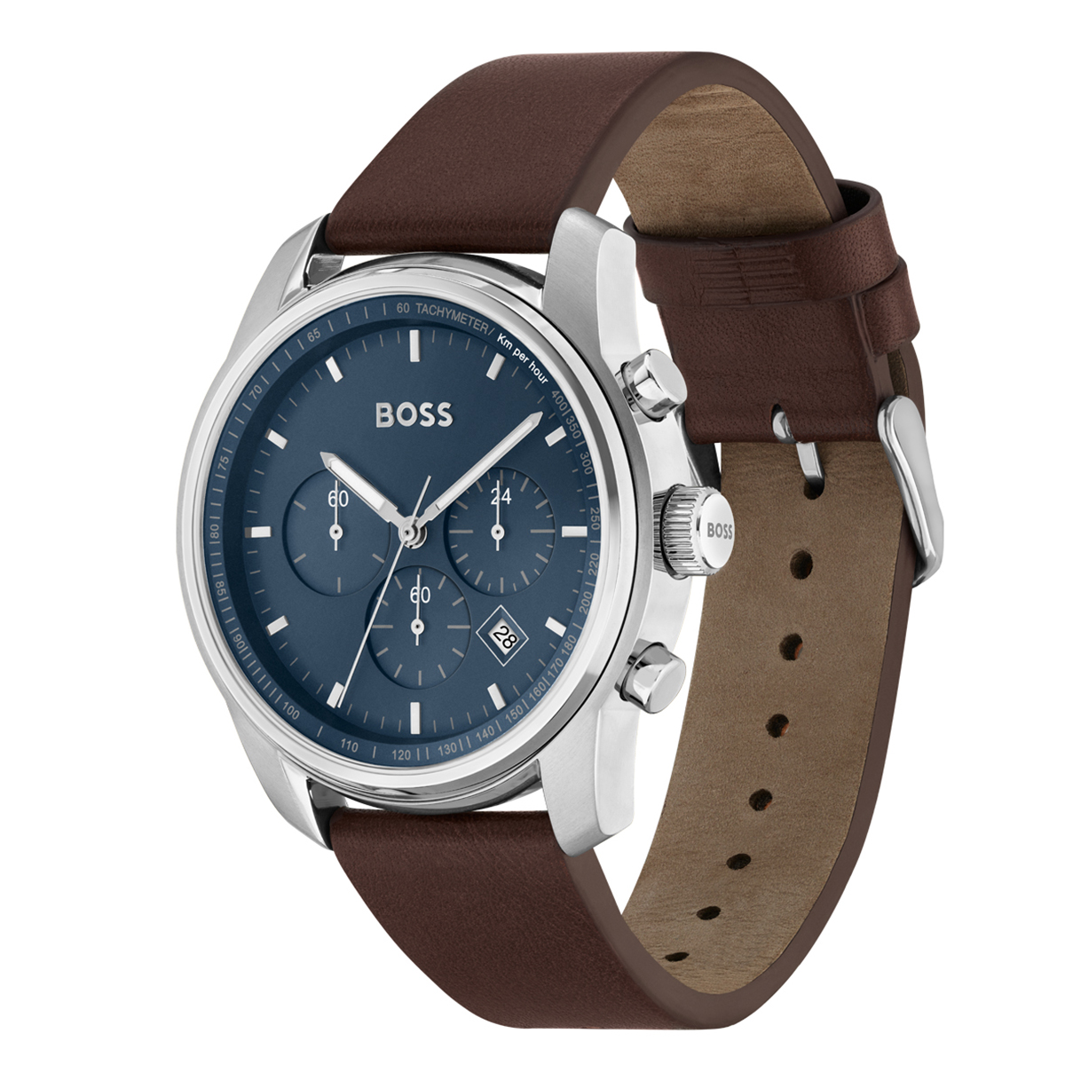 MONTRE HUGO BOSS HOMME TRACE CHRONO CUIR